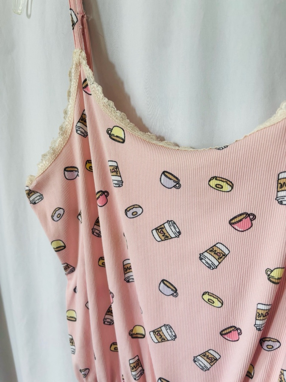 Coffee & Donuts Romper Pink Onesie